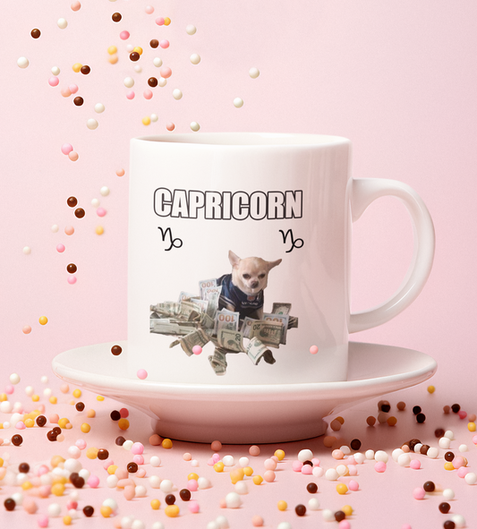 Capricorn Mug MONEY Ridiculous Capricorn Dog Coffee Mug