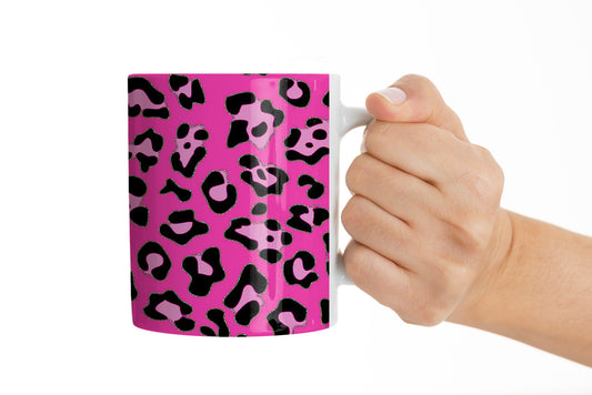 Cheetah Glam Mug Whacky Pink Cheetah Coffee Mug