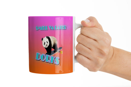 Skating Panda Mug Playful Funny Smell Ya Later Coffee Mug