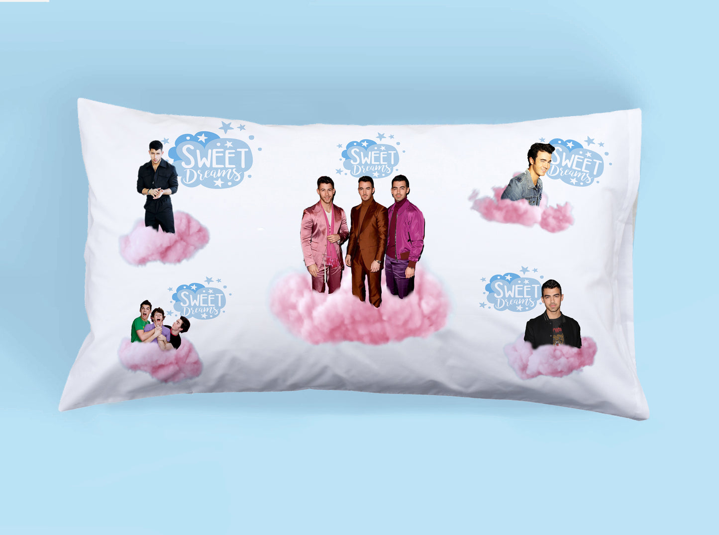 Boy Band Pillowcase Funny Jo Bros Pillowcase Unique Gift for her Unique Bedroom Decor SWEET DREAMS Pillowcase