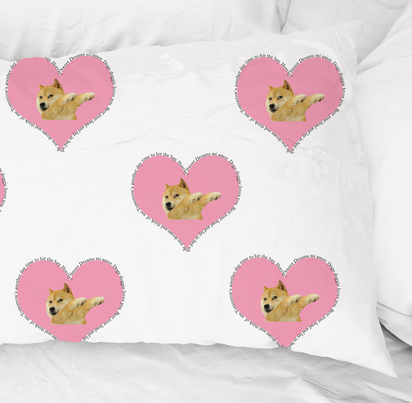 Doge Doggie Pillowcase Mi Amore Pillow Decor