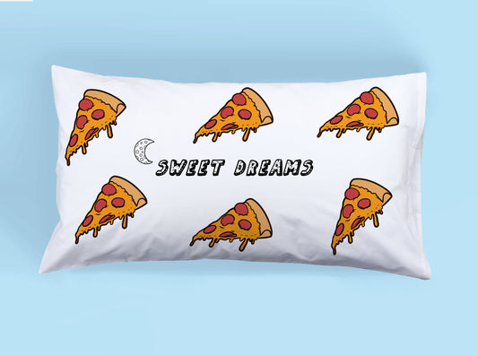 Cheesy Pizzas Pillowcase Quirky Sweet Dreams Pillowcase