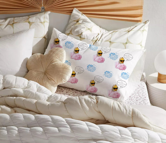 Sassy Duck Pillowcase Funny Sleepy Time Sweet Dreams Pillow Decor