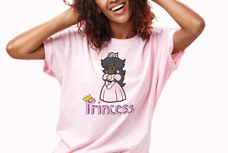 Brown Princess Peach Video Game Tee