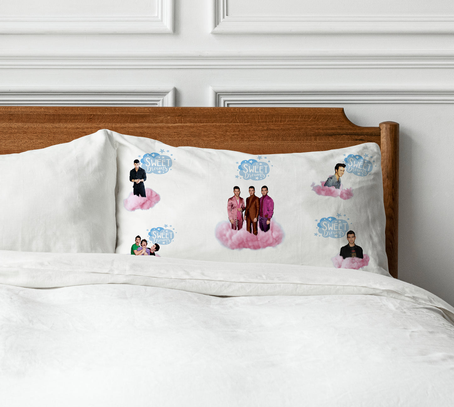 Boy Band Pillowcase Funny Jo Bros Pillowcase Unique Gift for her Unique Bedroom Decor SWEET DREAMS Pillowcase