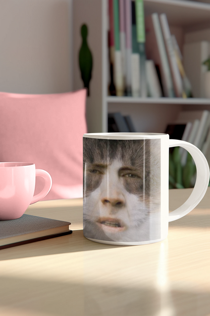 Man Cat Face Mug EXTRA Weird Coffee Mug