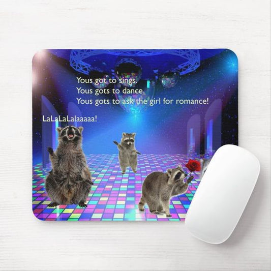 Racoon Disco Mug Ridiculous Humor Coffee Mug OR Mousepad