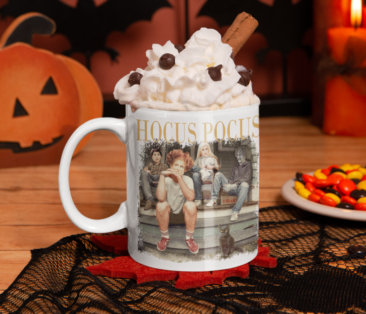 Spooky Porch Witch Group Mug